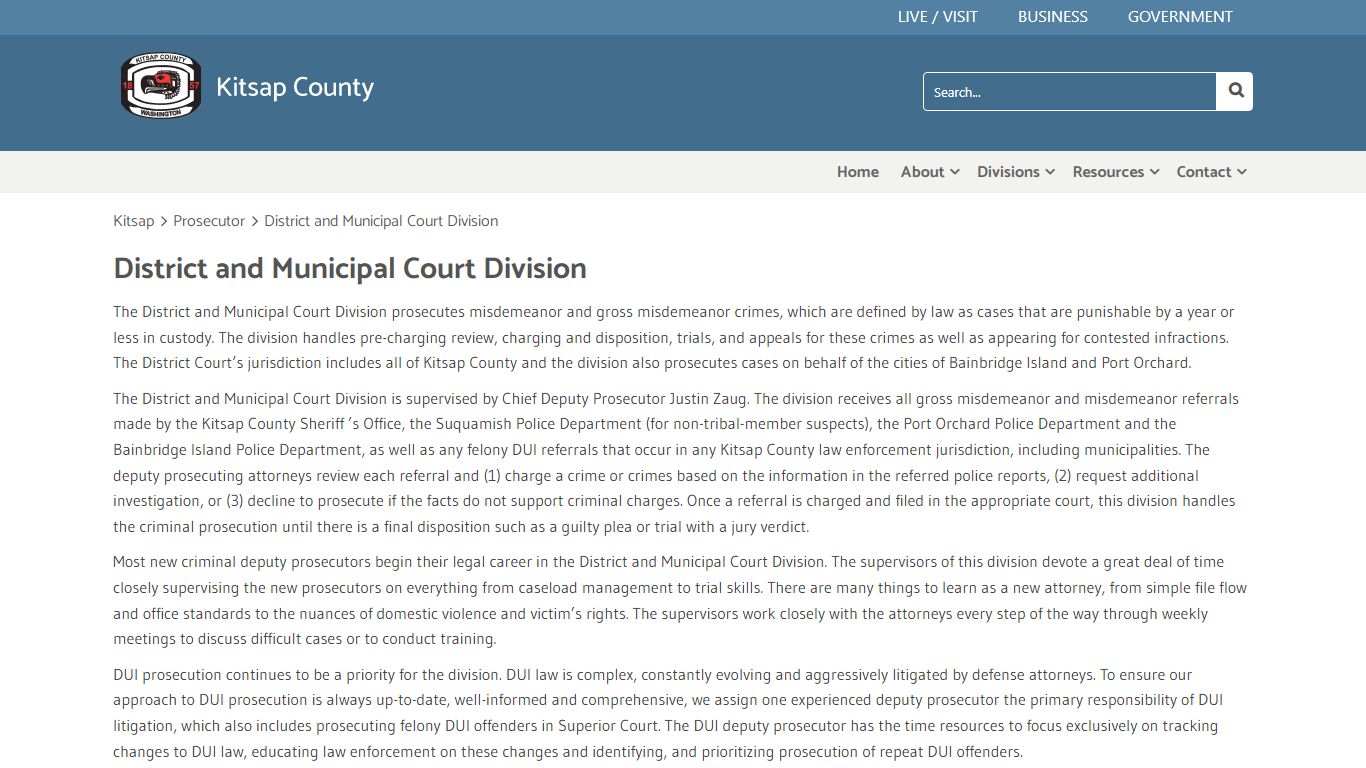 District and Municipal Court Division - Kitsap County Home